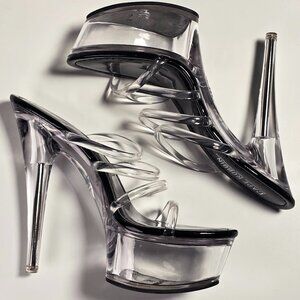 Clear Stiletto Platform Heels - Cape Robin - Stripper Dancer Pole Exotic Cosplay